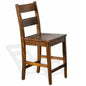 Ladderback Wood Counter Stool 24"H Brown Set Of 2
