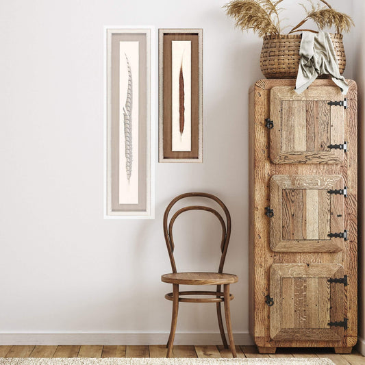 Lady Amhurst Feather Wood Framed Wall Art