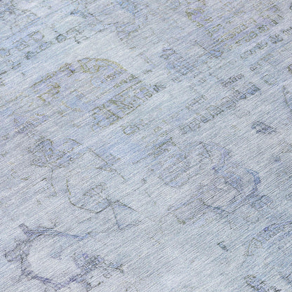 Laeanor Blue Washable Indoor-Outdoor Rug