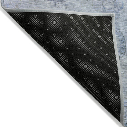 Laeanor Blue Washable Indoor-Outdoor Rug