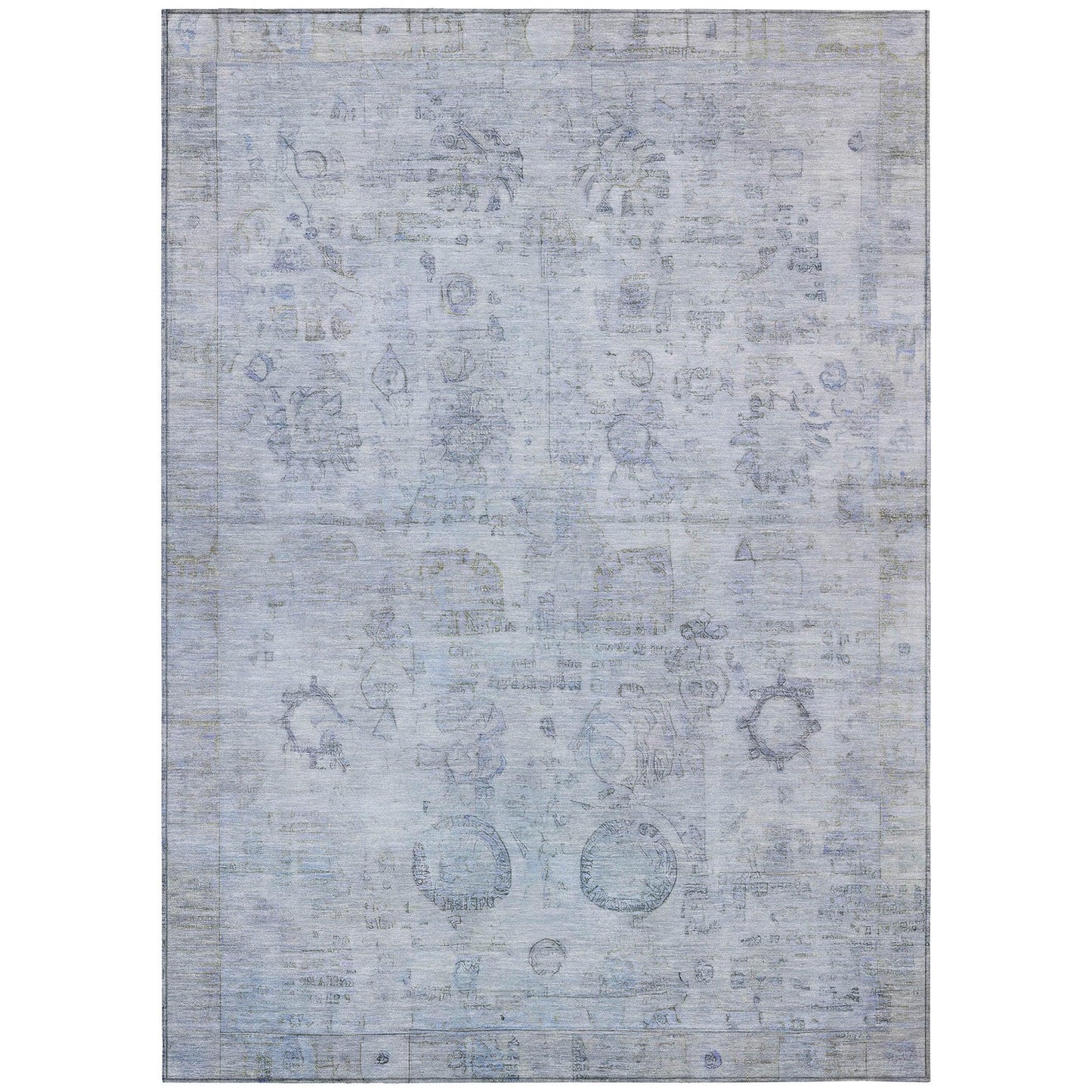 Laeanor Blue Washable Indoor-Outdoor Rug