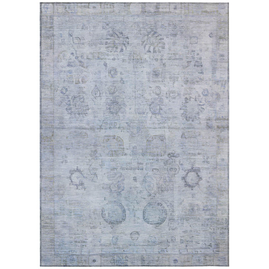 Laeanor Blue Washable Indoor-Outdoor Rug