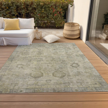 Laeanor Brown Washable Indoor-Outdoor Rug