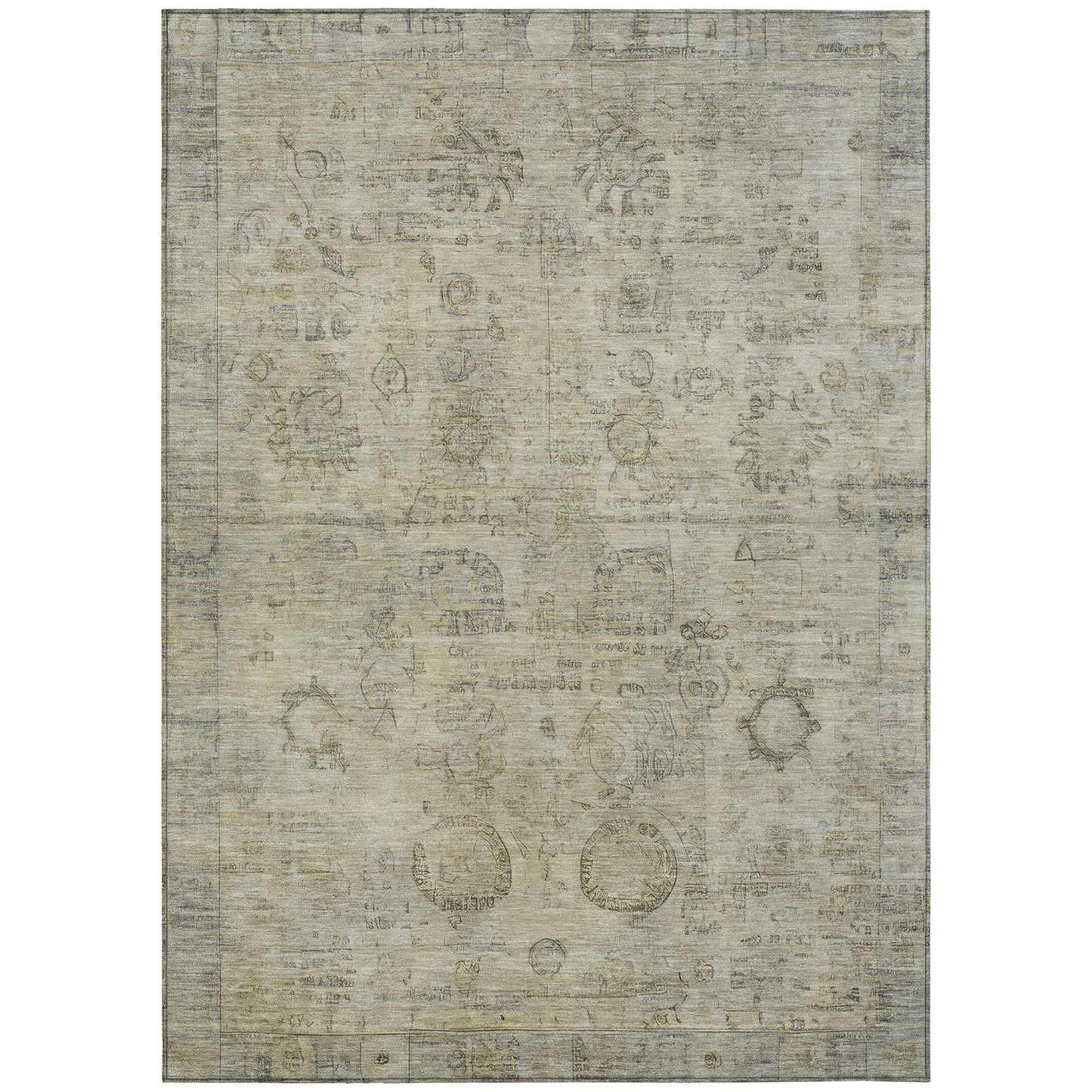 Laeanor Brown Washable Indoor-Outdoor Rug
