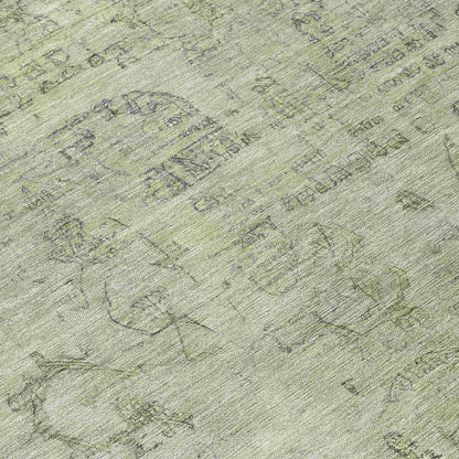 Laeanor Green Washable Indoor-Outdoor Rug