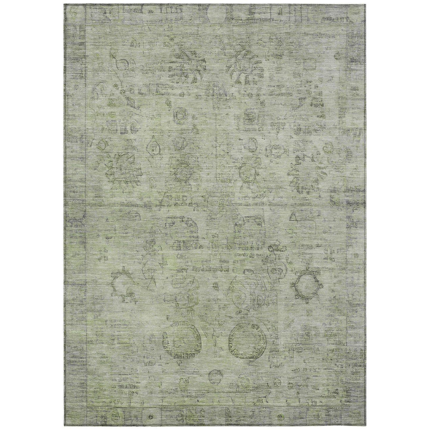 Laeanor Green Washable Indoor-Outdoor Rug