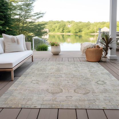 Laeanor Ivory Washable Indoor-Outdoor Rug