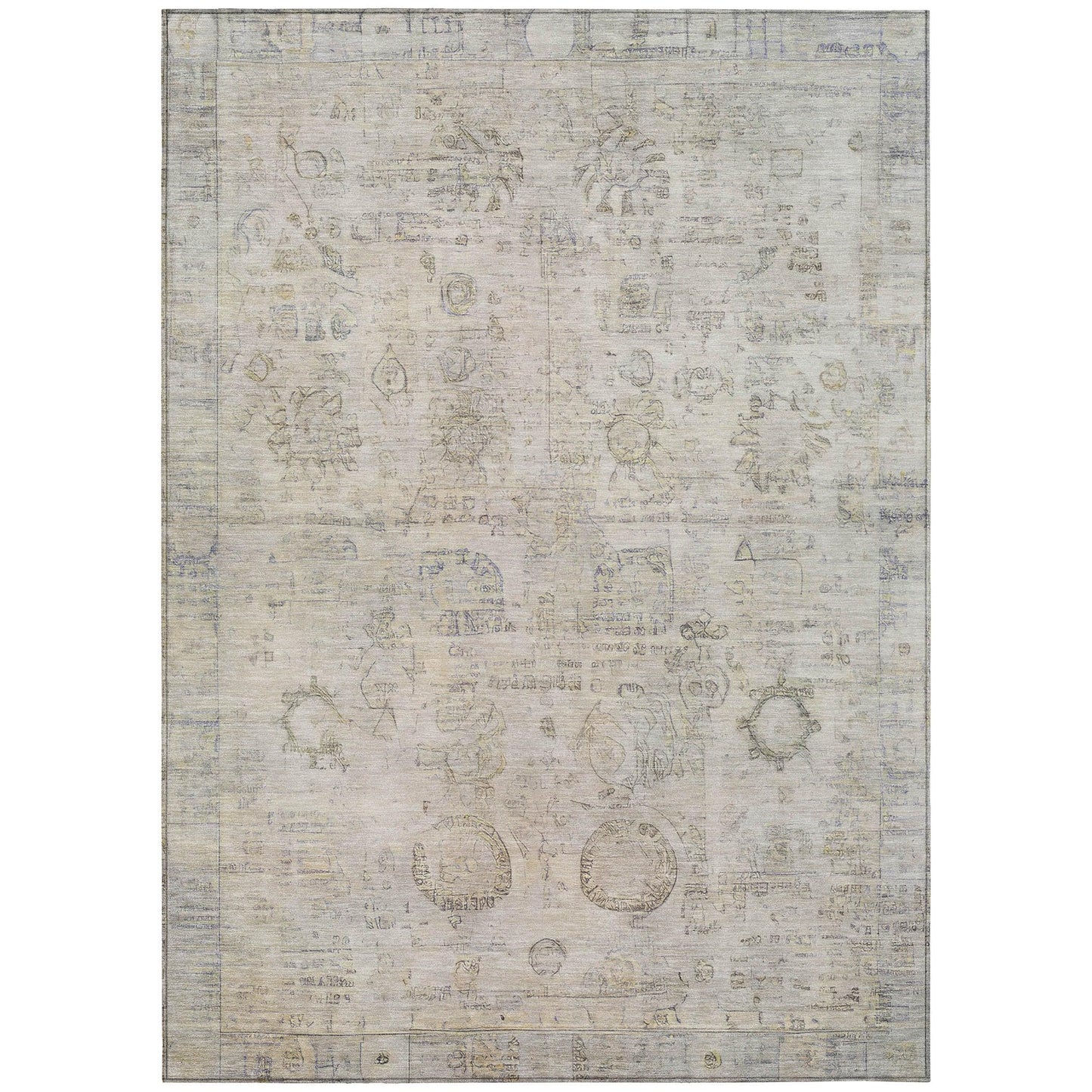 Laeanor Ivory Washable Indoor-Outdoor Rug