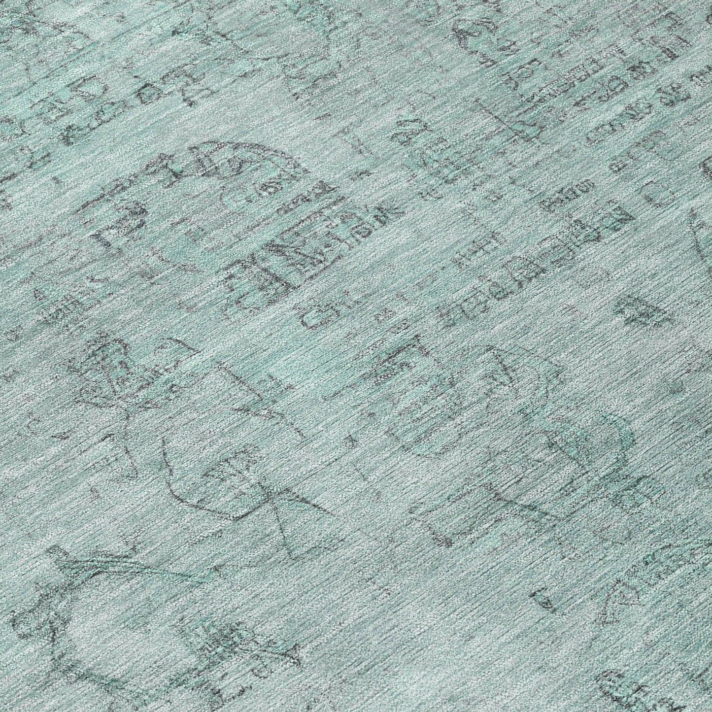 Laeanor Teal Washable Indoor-Outdoor Rug