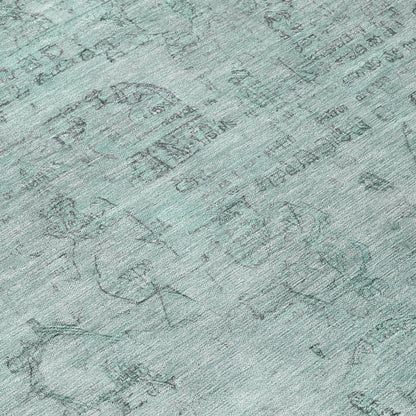 Laeanor Teal Washable Indoor-Outdoor Rug