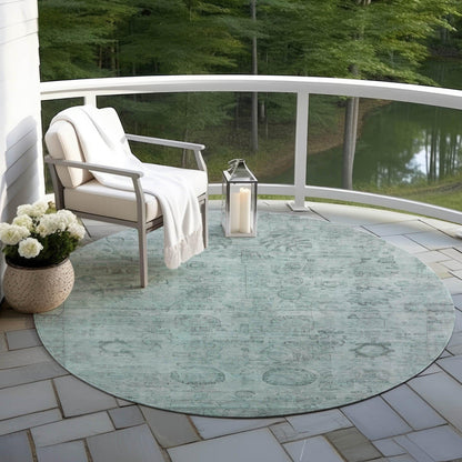 Laeanor Teal Washable Indoor-Outdoor Rug