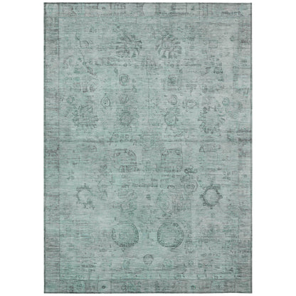 Laeanor Teal Washable Indoor-Outdoor Rug