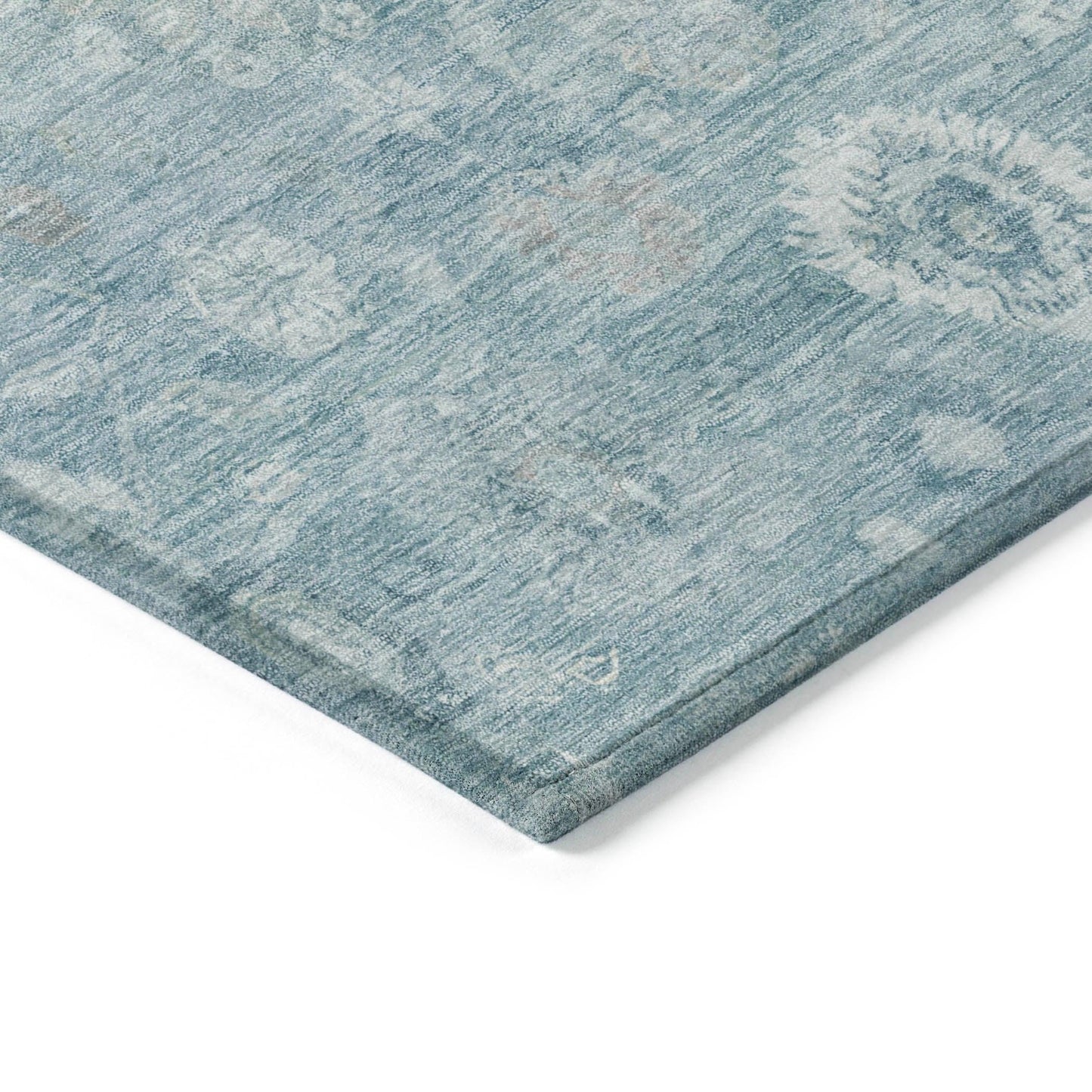 Laeara Blue Washable Indoor-Outdoor Rug