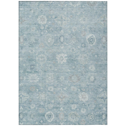 Laeara Blue Washable Indoor-Outdoor Rug