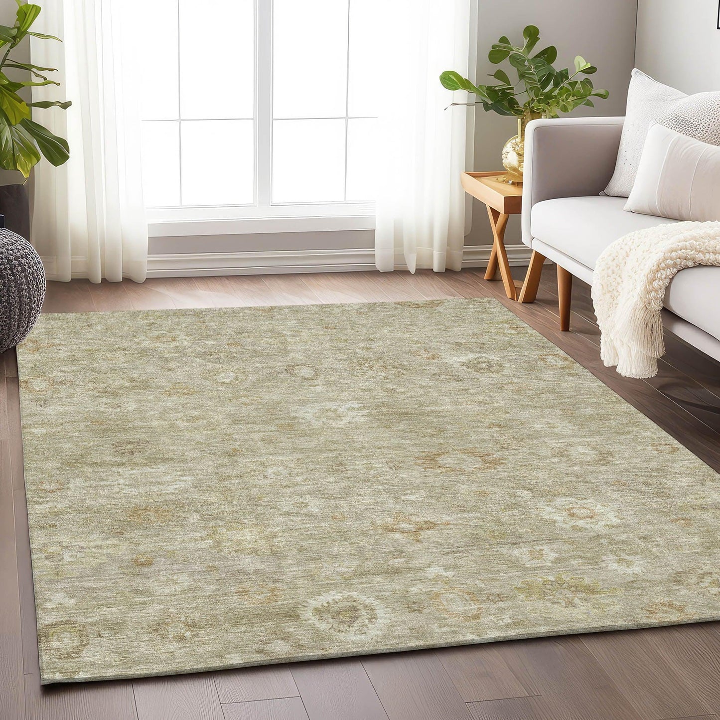 Laeara Brown Washable Indoor-Outdoor Rug