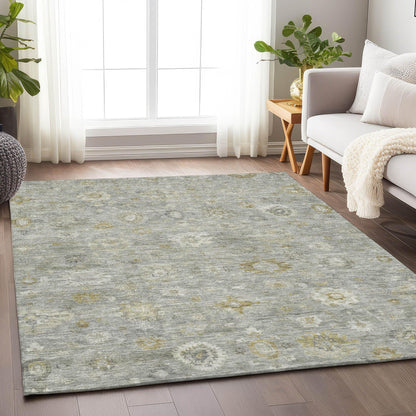 Laeara Gray Washable Indoor-Outdoor Rug