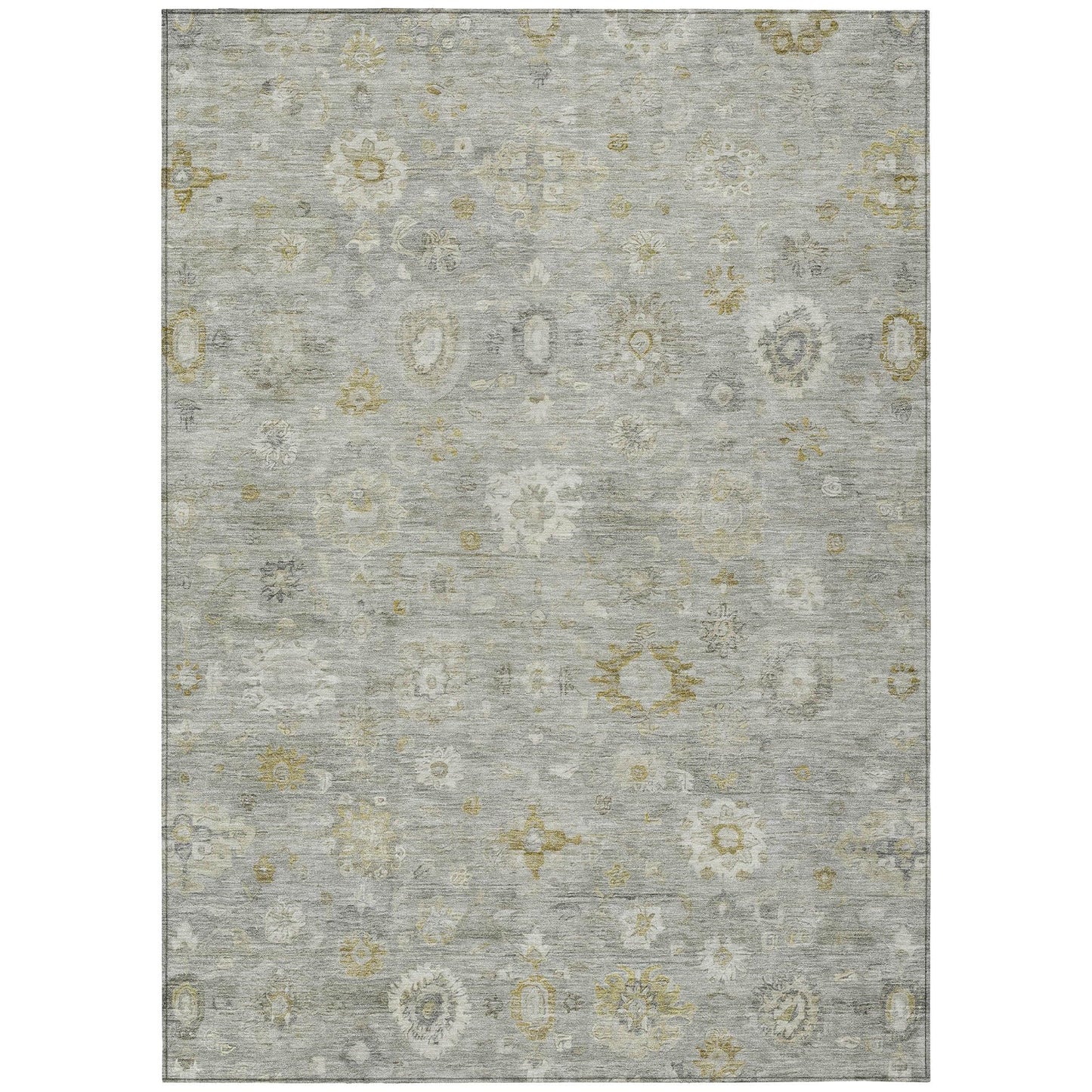 Laeara Gray Washable Indoor-Outdoor Rug
