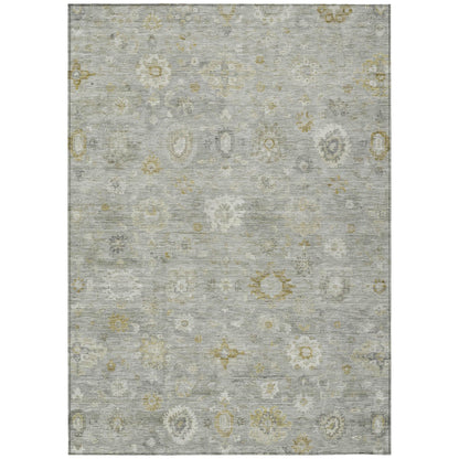 Laeara Gray Washable Indoor-Outdoor Rug