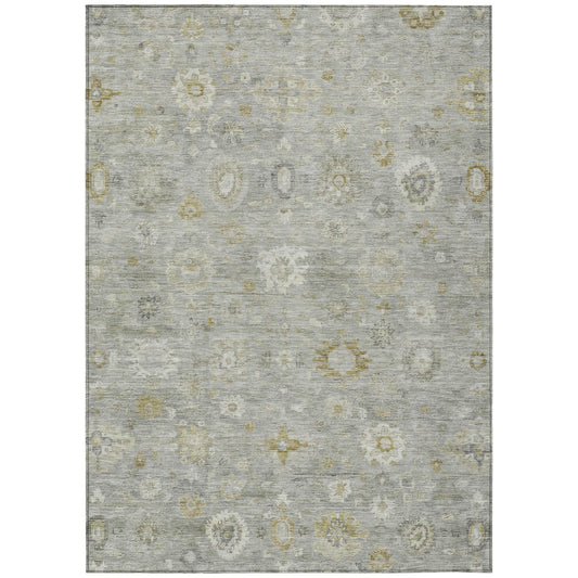 Laeara Gray Washable Indoor-Outdoor Rug