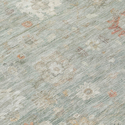 Laeara Green Washable Indoor-Outdoor Rug