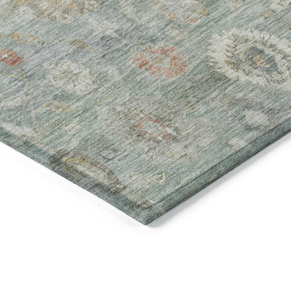 Laeara Green Washable Indoor-Outdoor Rug