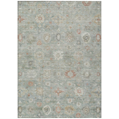 Laeara Green Washable Indoor-Outdoor Rug