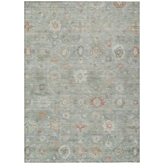 Laeara Green Washable Indoor-Outdoor Rug