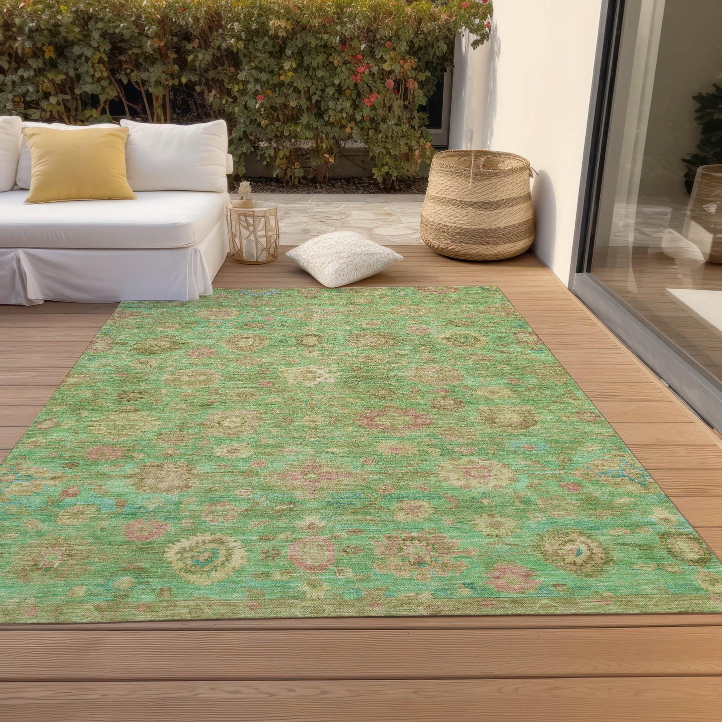 Laeara Lime Washable Indoor-Outdoor Rug