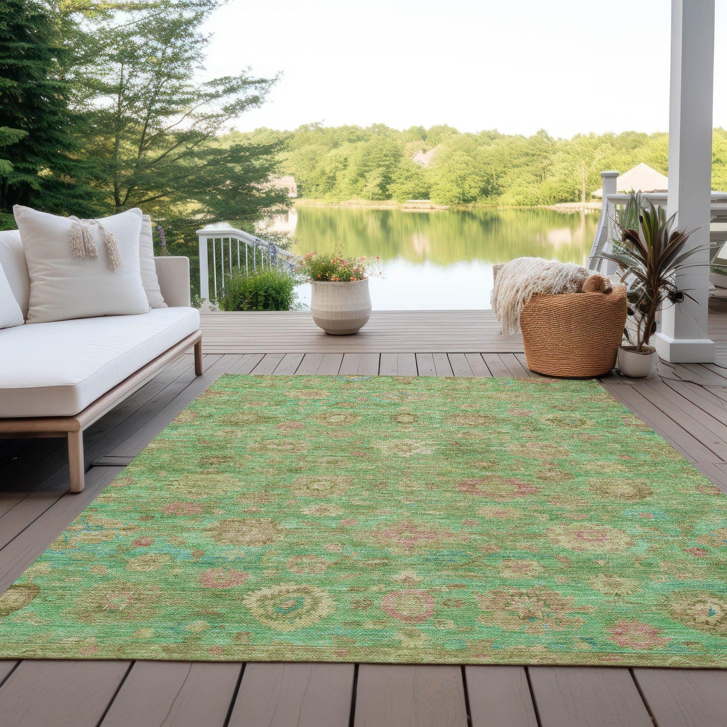 Laeara Lime Washable Indoor-Outdoor Rug