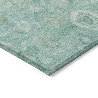 Laeara Teal Washable Indoor-Outdoor Rug
