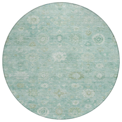 Laeara Teal Washable Indoor-Outdoor Rug