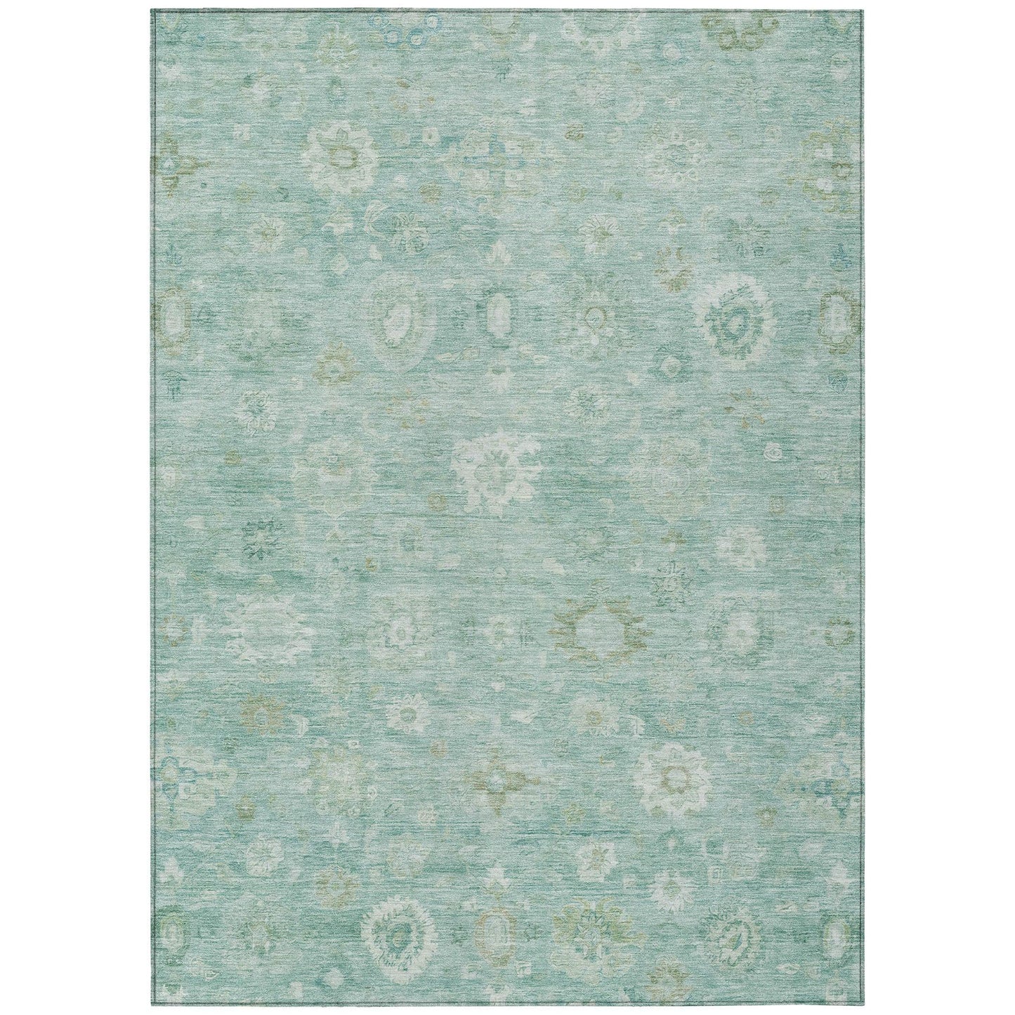 Laeara Teal Washable Indoor-Outdoor Rug