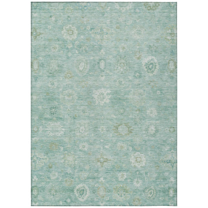 Laeara Teal Washable Indoor-Outdoor Rug