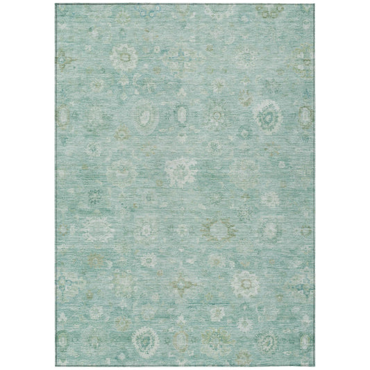 Laeara Teal Washable Indoor-Outdoor Rug