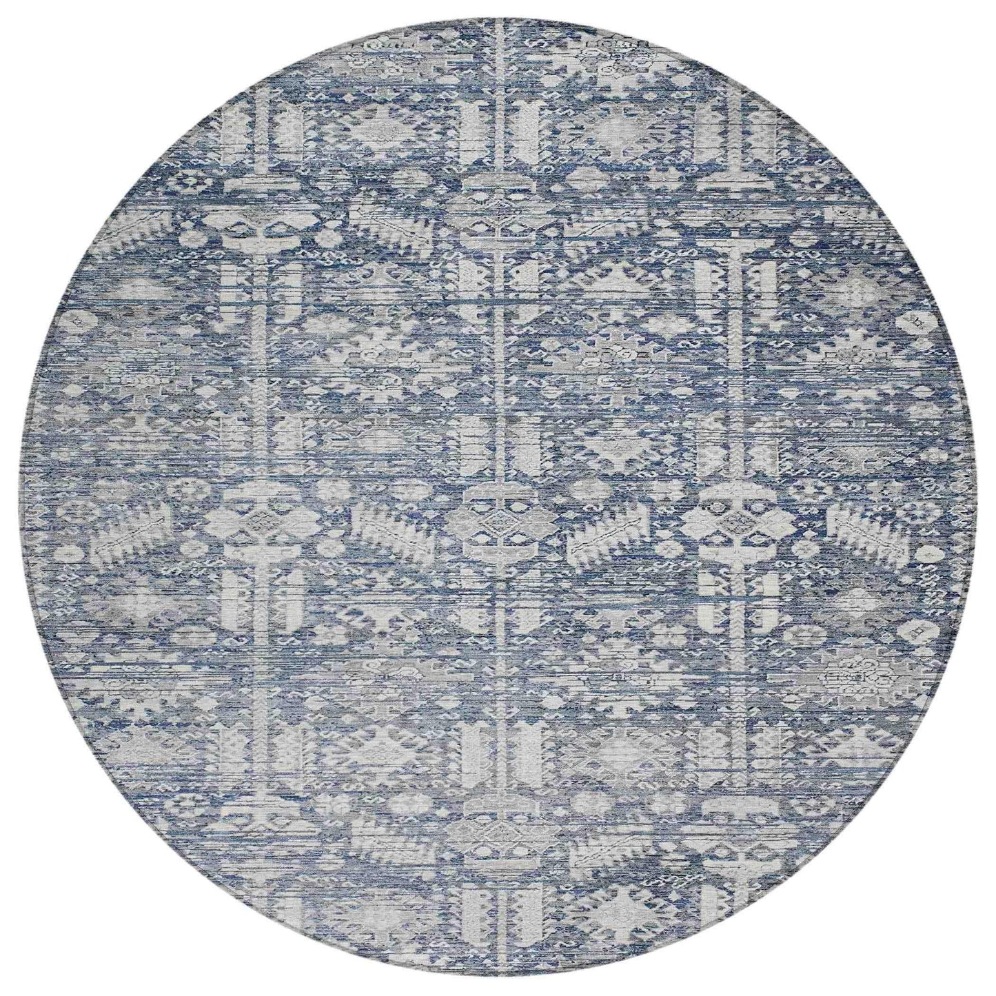 Laearis Blue Washable Indoor-Outdoor Rug