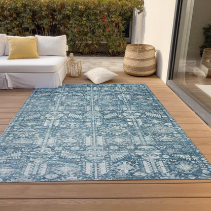 Laearis Denim Washable Indoor-Outdoor Rug
