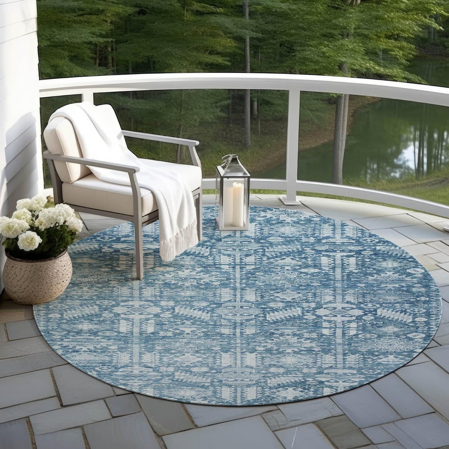 Laearis Denim Washable Indoor-Outdoor Rug