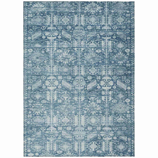 Laearis Denim Washable Indoor-Outdoor Rug