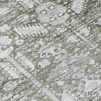 Laearis Gray Washable Indoor-Outdoor Rug