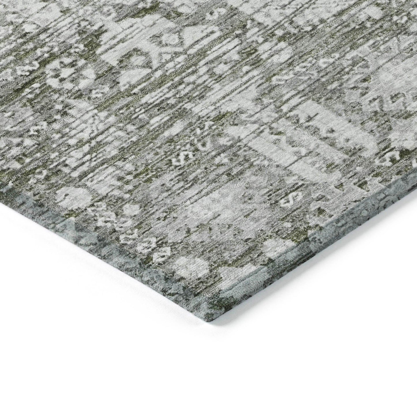 Laearis Gray Washable Indoor-Outdoor Rug