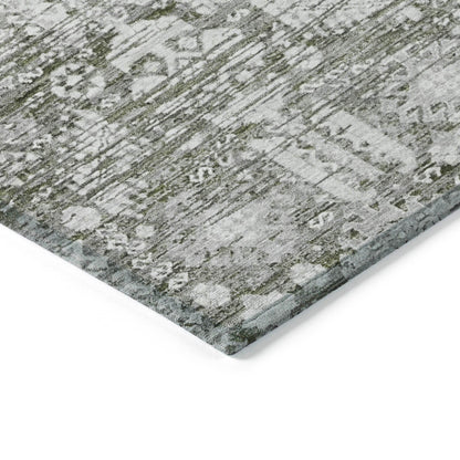 Laearis Gray Washable Indoor-Outdoor Rug