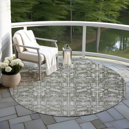 Laearis Gray Washable Indoor-Outdoor Rug