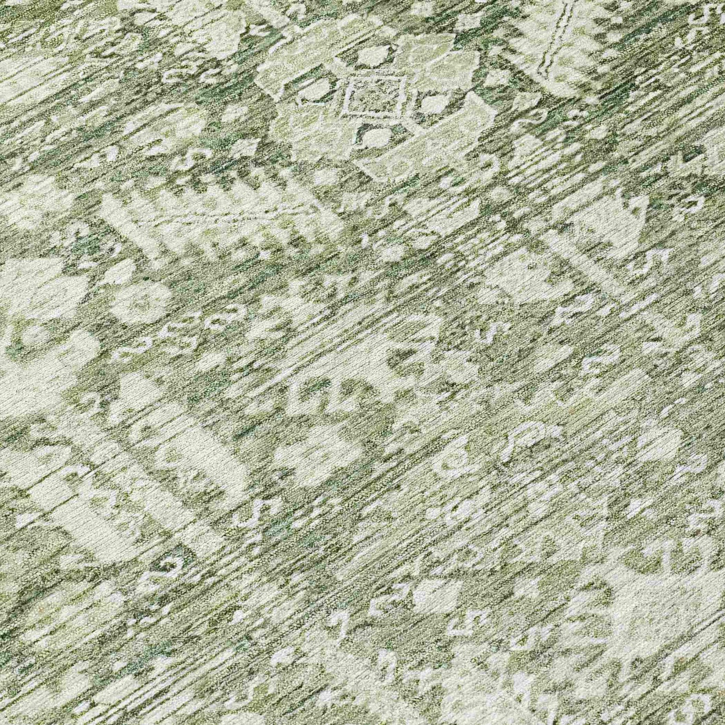 Laearis Green Washable Indoor-Outdoor Rug