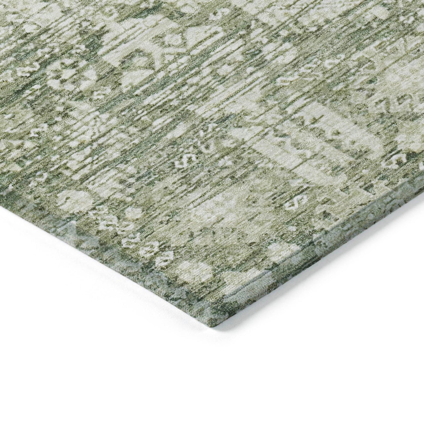 Laearis Green Washable Indoor-Outdoor Rug