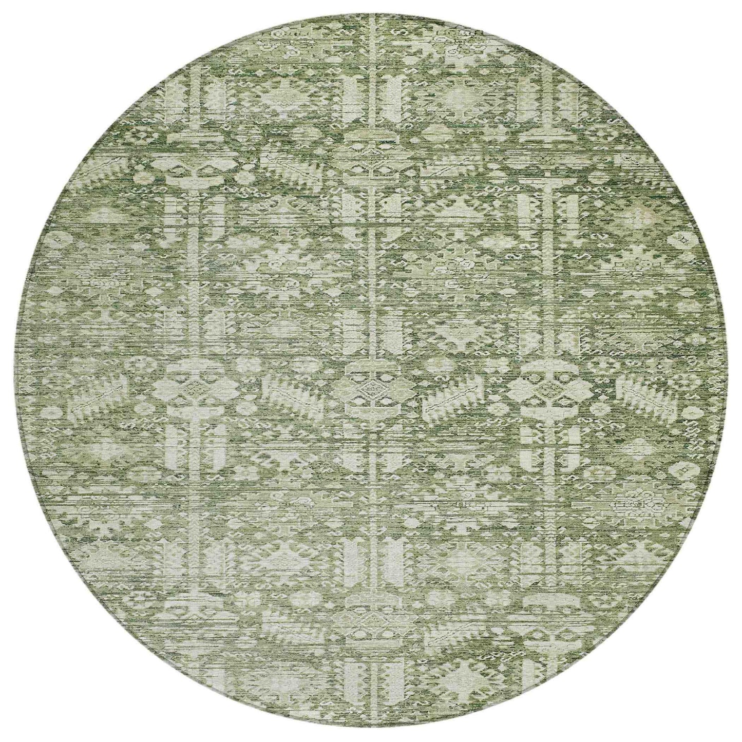 Laearis Green Washable Indoor-Outdoor Rug