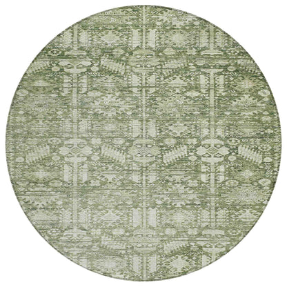Laearis Green Washable Indoor-Outdoor Rug