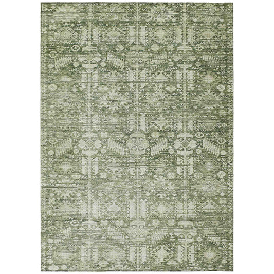 Laearis Green Washable Indoor-Outdoor Rug