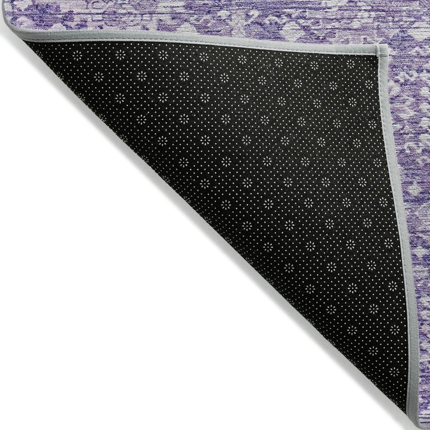 Laearis Purple Washable Indoor-Outdoor Rug