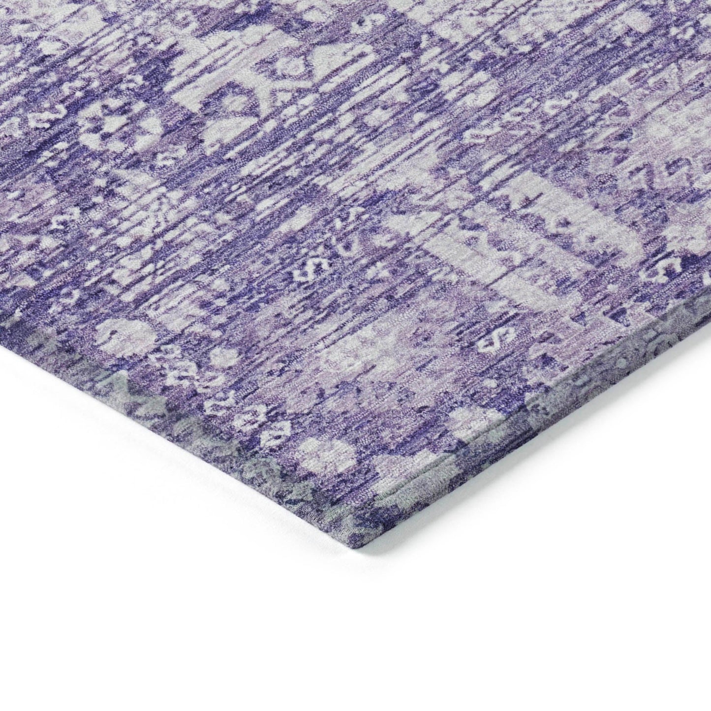 Laearis Purple Washable Indoor-Outdoor Rug