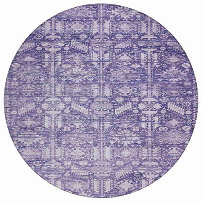 Laearis Purple Washable Indoor-Outdoor Rug
